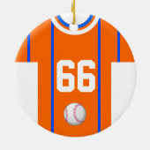 Baseball Jersey Blue Oranje Ornament (Achterkant)
