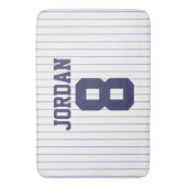 Baseball Jersey met aangepaste naam en nummer Badmat (Voorkant Verticaal)