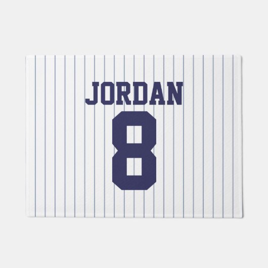 Baseball Jersey met aangepaste naam en nummer Deurmat (Voorkant)