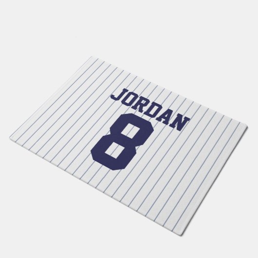Baseball Jersey met aangepaste naam en nummer Deurmat (Schuin)