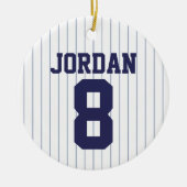Baseball Jersey met aangepaste naam en nummer Keramisch Ornament (Voorkant)