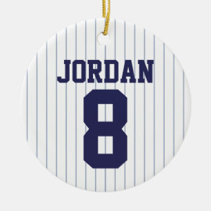 Baseball Jersey met aangepaste naam en nummer Keramisch Ornament