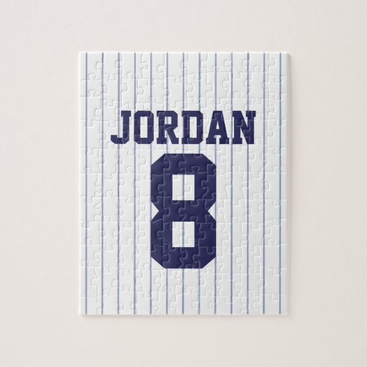 Baseball Jersey met aangepaste naam en nummer Legpuzzel (Verticaal)
