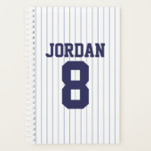 Baseball Jersey met aangepaste naam en nummer Planner (Voorkant)