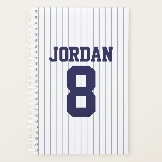 Baseball Jersey met aangepaste naam en nummer Planner (Voorkant)