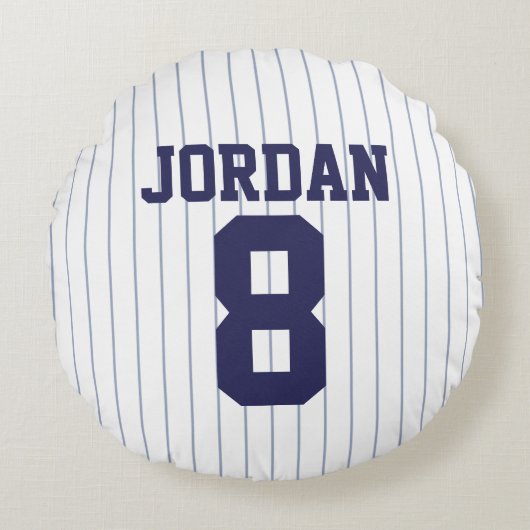 Baseball Jersey met aangepaste naam en nummer Rond Kussen (Voorkant)
