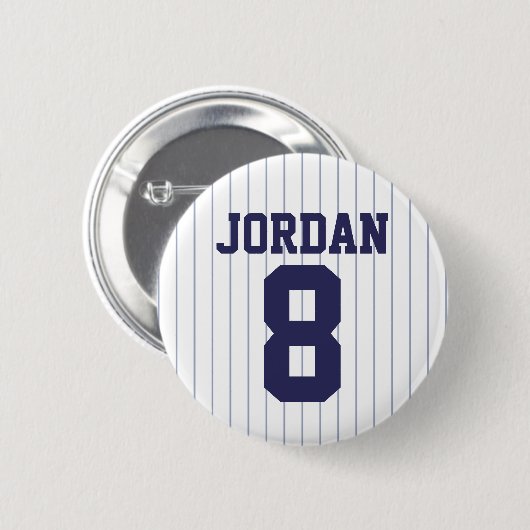 Baseball Jersey met aangepaste naam en nummer Ronde Button 5,7 Cm (Voorkant /achterkant)