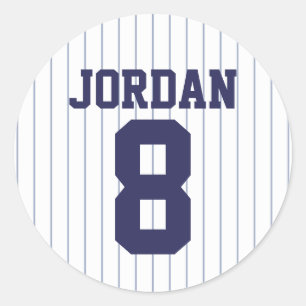 Baseball Jersey met aangepaste naam en nummer Ronde Sticker
