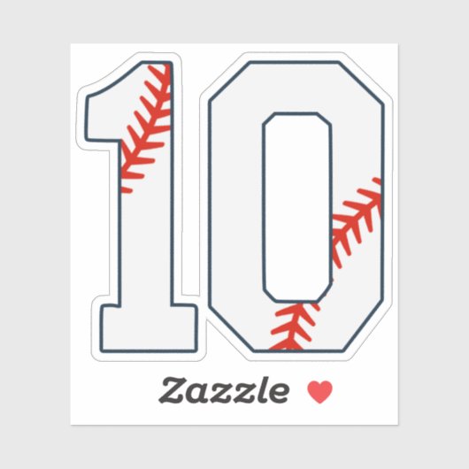 Baseball Jersey Number 10 Sticker (Vel)