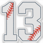 Baseball Jersey Number 13 Sticker (Voorkant)