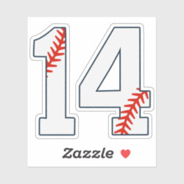 Baseball Jersey Number 14 Sticker