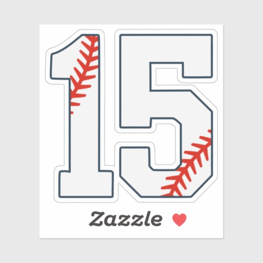 Baseball Jersey Number 15 Sticker (Vel)
