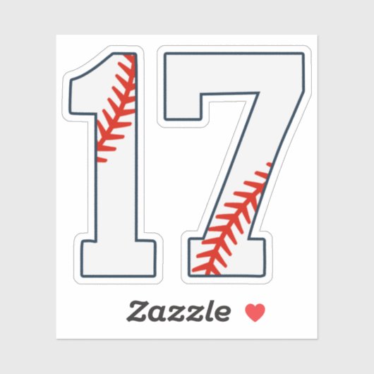 Baseball Jersey Number 17 Sticker (Vel)