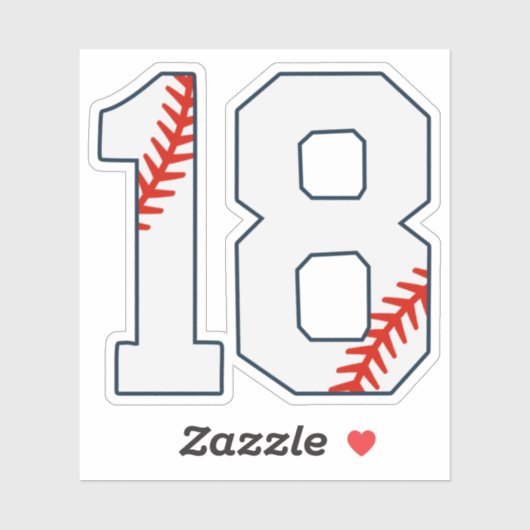 Baseball Jersey Number 18 Sticker (Vel)
