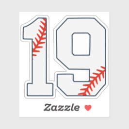 Baseball Jersey Number 19 Sticker