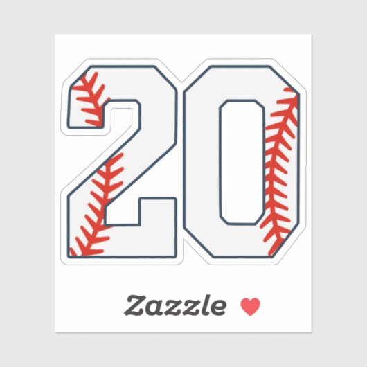 Baseball Jersey Number 20 Sticker (Vel)