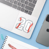 Baseball Jersey Number 20 Sticker (Laptop met iPhone)