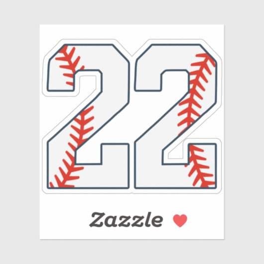 Baseball Jersey Number 22 Sticker (Vel)