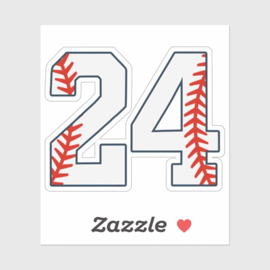 Baseball Jersey Number 24 Sticker (Vel)