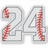 Baseball Jersey Number 24 Sticker (Voorkant)