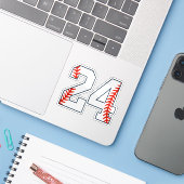 Baseball Jersey Number 24 Sticker (Laptop met iPhone)