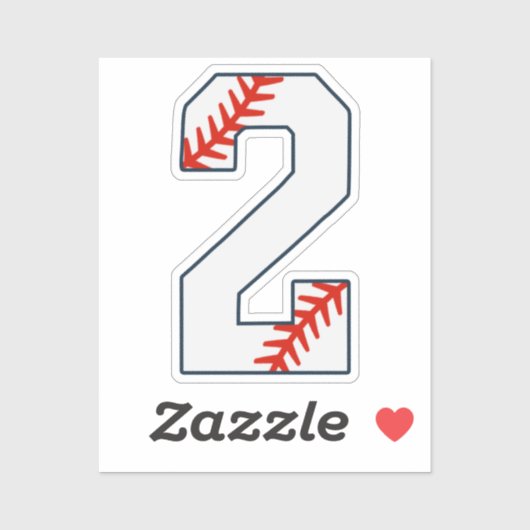 Baseball Jersey Number 2 Sticker (Vel)