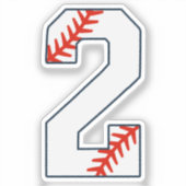 Baseball Jersey Number 2 Sticker (Voorkant)