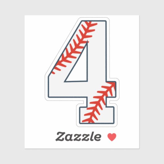 Baseball Jersey Number 4 Sticker (Vel)