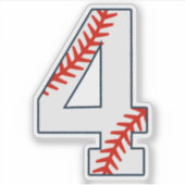 Baseball Jersey Number 4 Sticker (Voorkant)