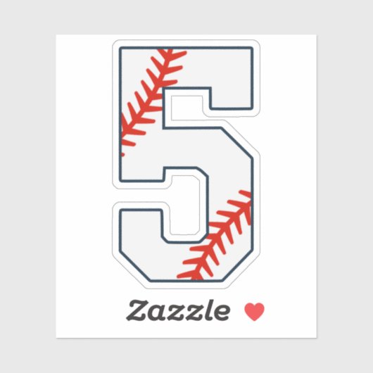 Baseball Jersey Number 5 Sticker (Vel)