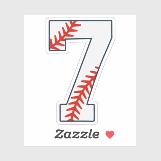 Baseball Jersey Number 7 Sticker (Vel)