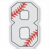 Baseball Jersey Number 8 Sticker (Voorkant)