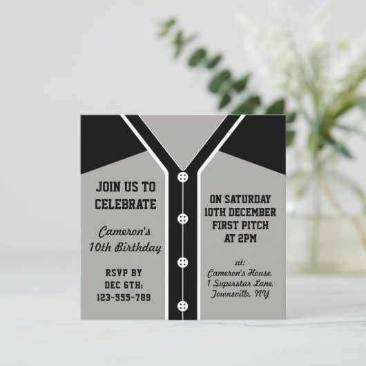 Baseball Jersey Thmet de grootste uitnodiging tot  (Staand voorkant)