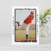 Baseball Kaart Afstuderen aangekondigd (Staand voorkant)