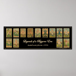  Baseball Kaart Antiek Poster