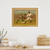 Baseball Kaart Play Action 1911 Poster (Keuken)