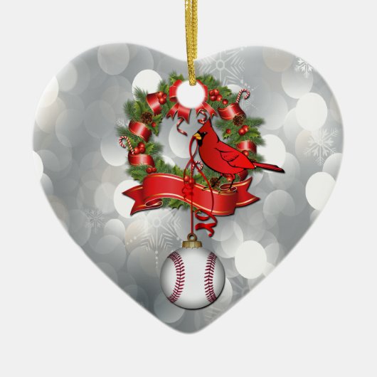 Baseball Kardinaal in Wreated Ornament (Voorkant)