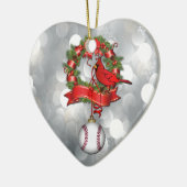 Baseball Kardinaal in Wreated Ornament (Links)