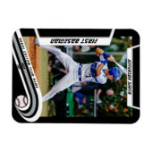 Baseball Keepsakes Lively Silver Black Custom Magneet (Horizontaal)
