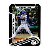 Baseball Keepsakes Lively Silver Black Custom Magneet (Verticaal)