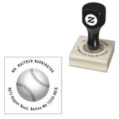 Baseball kerels Terug Adres Ronde Tekststempel Rubberstempel (Gestempeld)