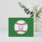 Baseball kerst briefkaart (Staand voorkant)