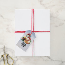 Baseball kerst cadeaulabel