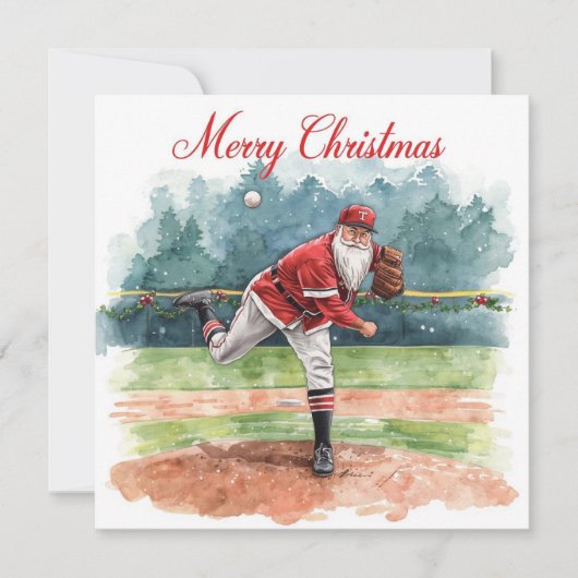 Baseball kerst feestdagenkaart (Voorkant)