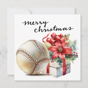 Baseball kerst feestdagenkaart