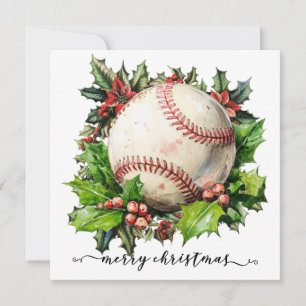 Baseball kerst feestdagenkaart