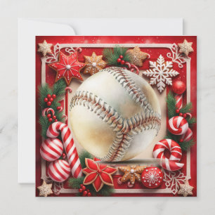 Baseball kerst feestdagenkaart