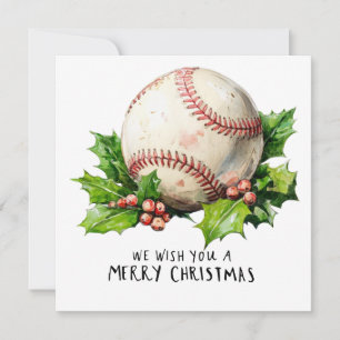 Baseball kerst feestdagenkaart
