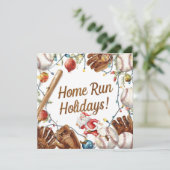 Baseball kerst feestdagenkaart (Staand voorkant)