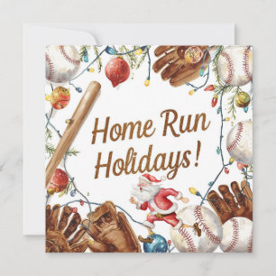 Baseball kerst feestdagenkaart